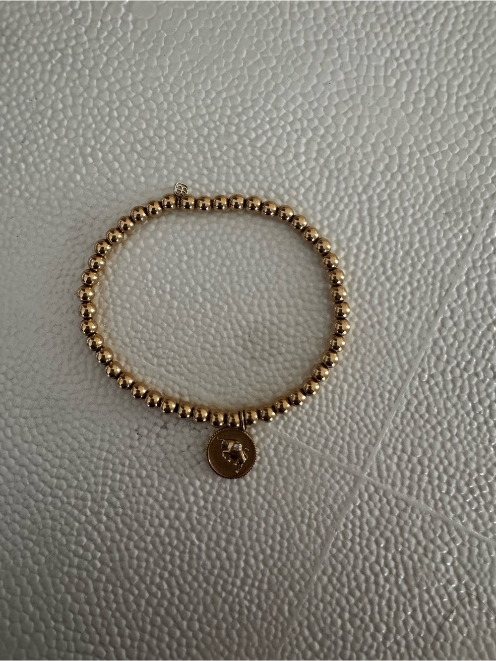 Sydney Evan Gold Bead Disc Charm Bracelet for Women